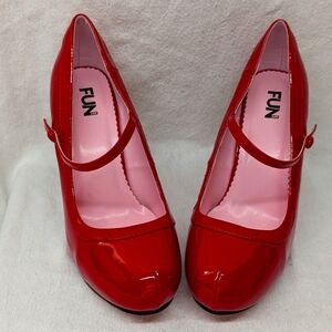 Red Baby Doll Patent Heels